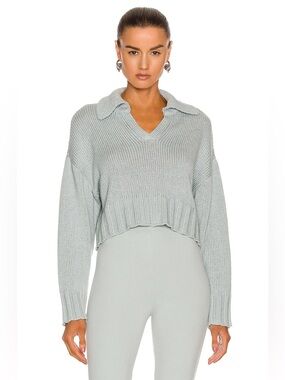 sablyn julie silk cashmere blend collared cropped sweater